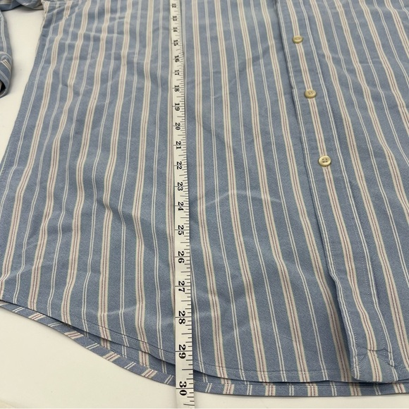 Polo by Ralph Lauren Men's Flesh Pony Blue, White & Pink Striped Shirt Size XL - Picture 9 of 11